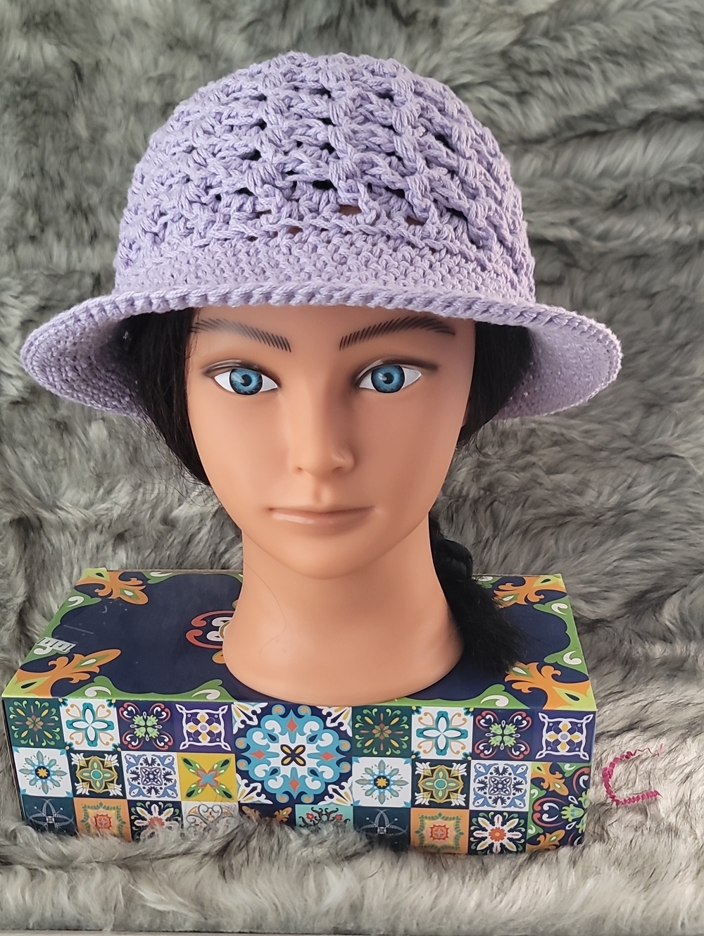 Lavender Crochet Sun Hat